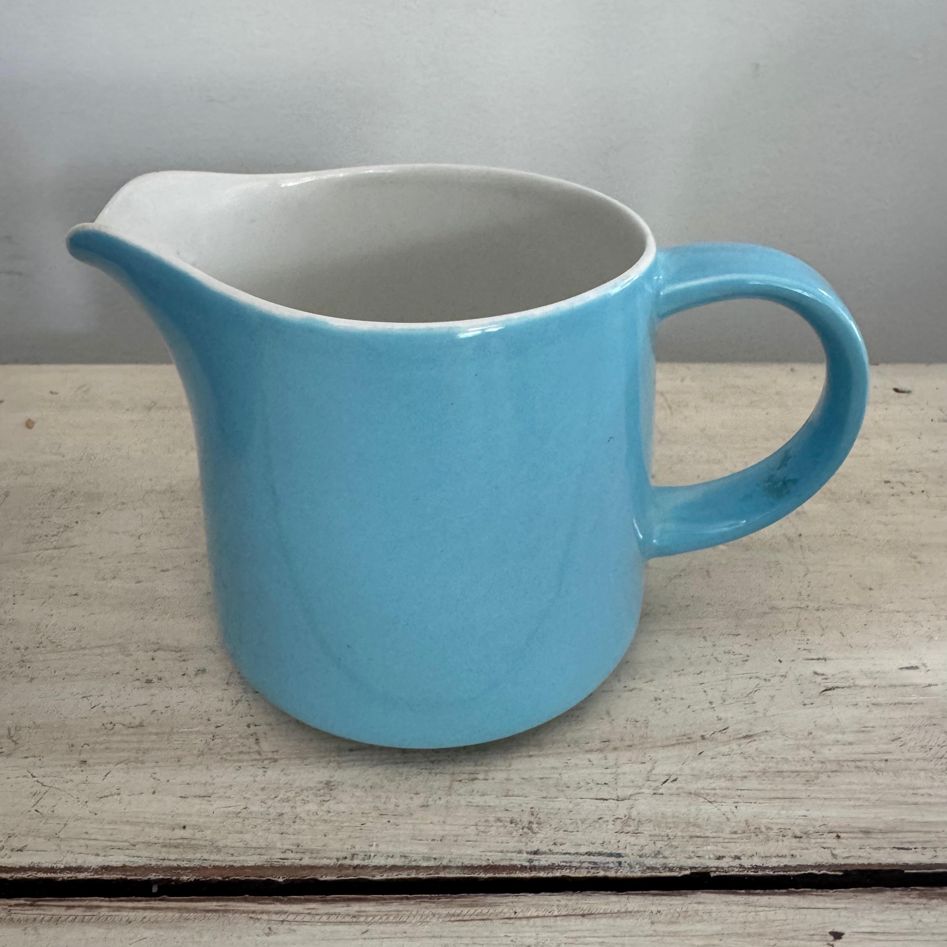 Vintage Mid-Century Turquoise Pottery Pitcher