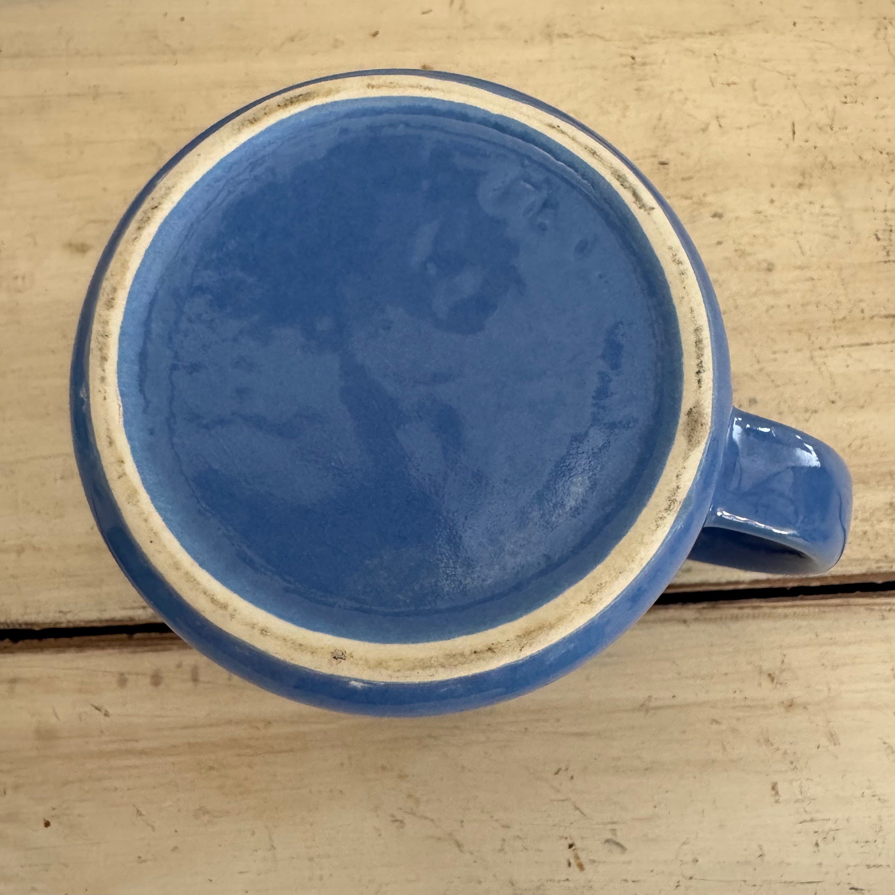 Vintage Blue & White Pottery Pitcher