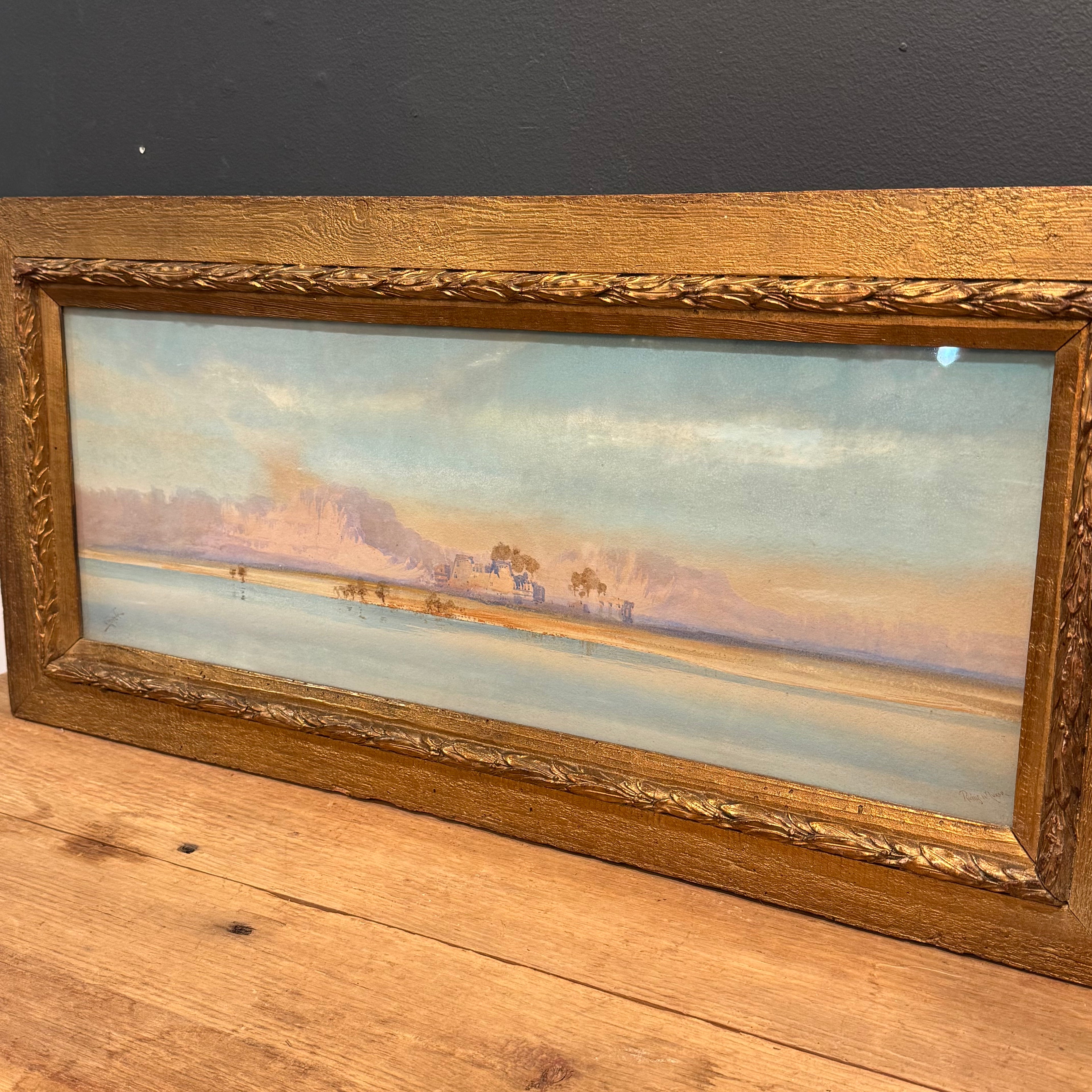 Augustus Osborne Lamplough Egyptian Landscape Watercolor