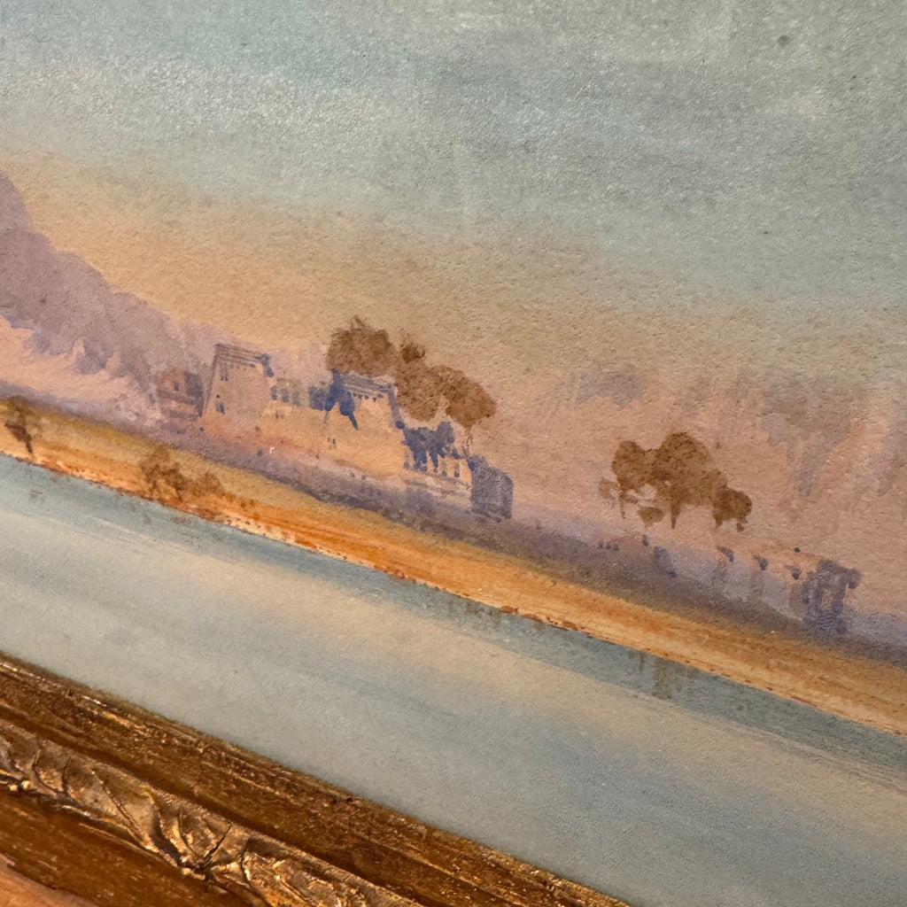 Augustus Osborne Lamplough Egyptian Landscape Watercolor