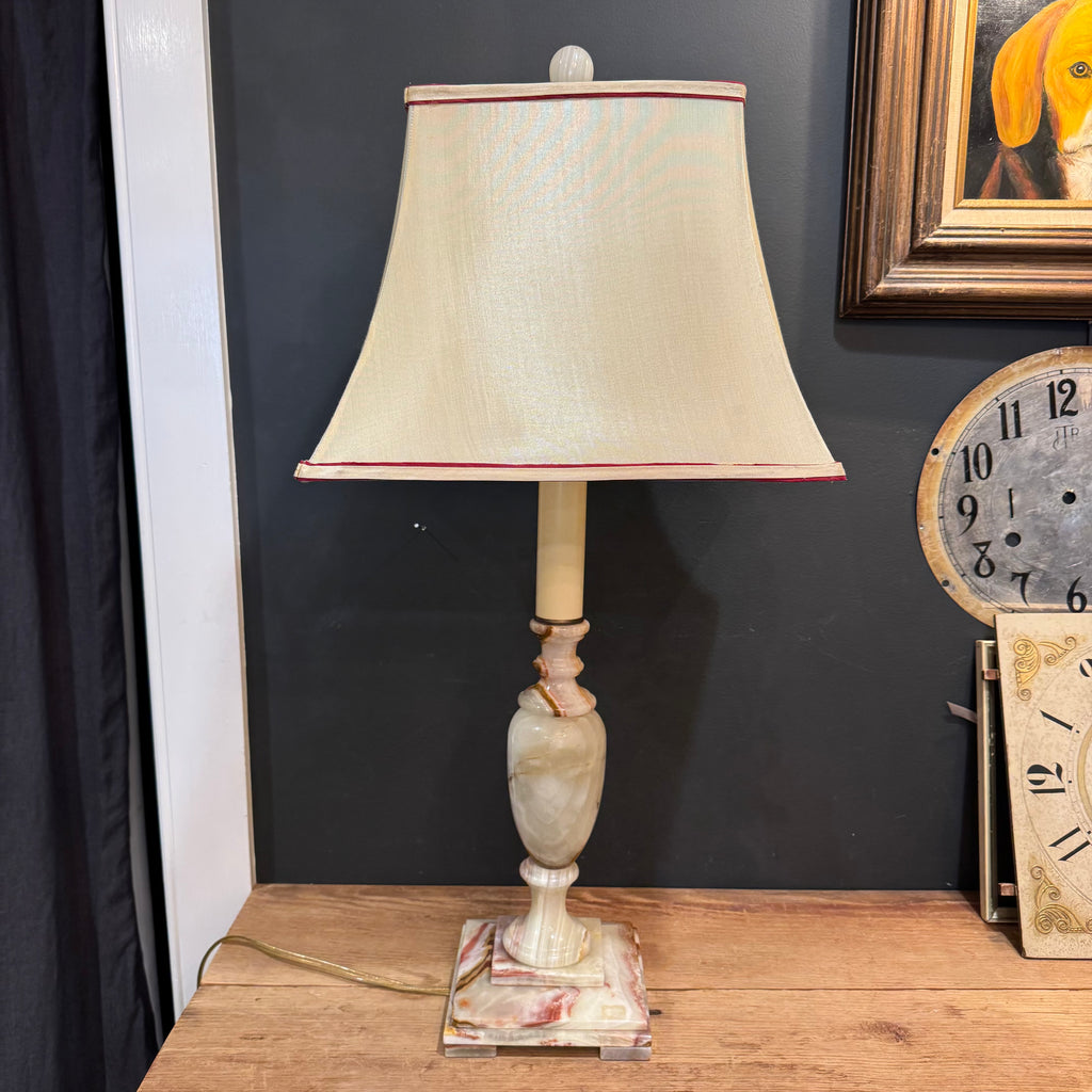 Vintage Carved Onyx Table Lamp
