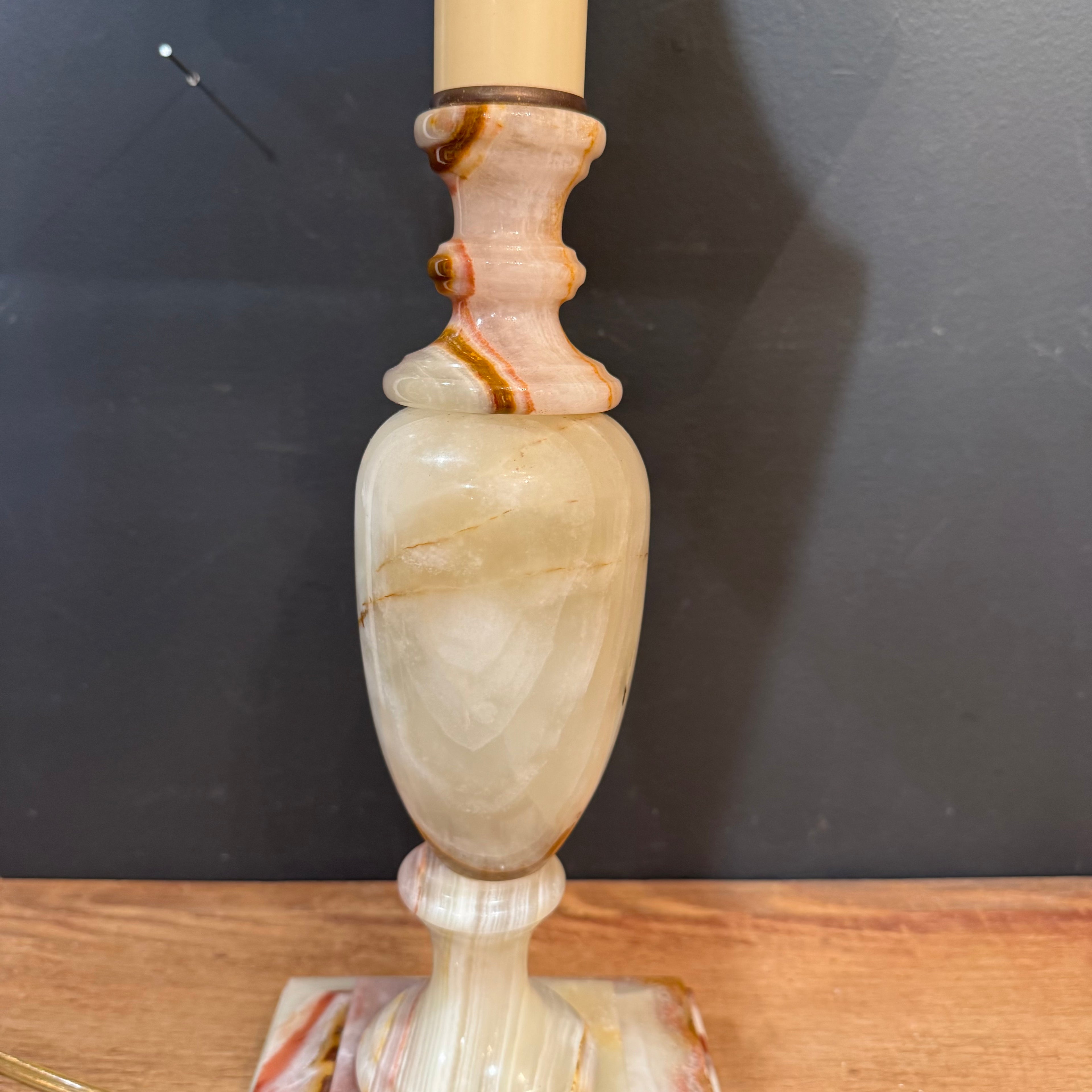 Vintage Carved Onyx Table Lamp