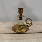 Vintage French Brass & Alabaster Chamberstick