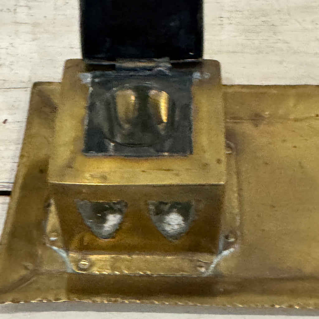 Victorian Brass Inkwell & Pen Tray