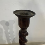 Pair of English Barley Twist Candlesticks