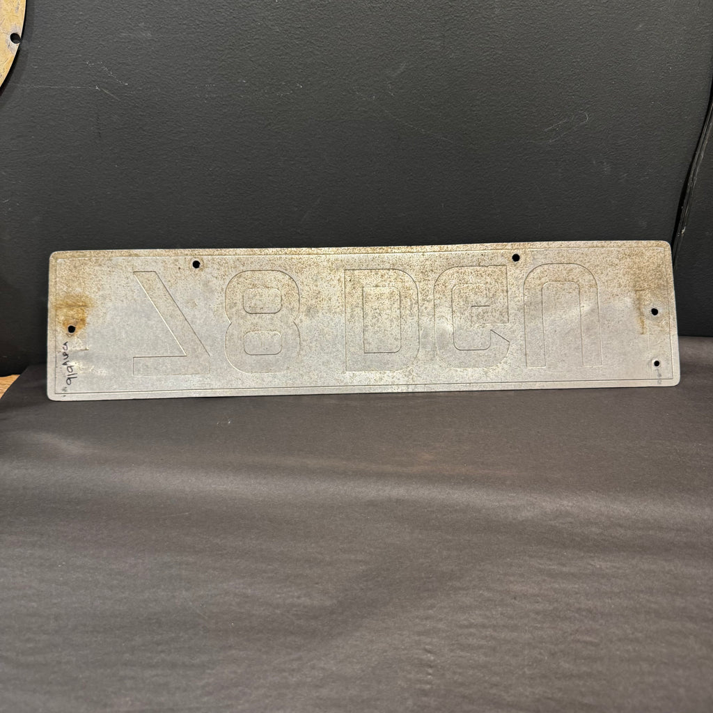Vintage British Black & Silver License Plate – 78 DGU