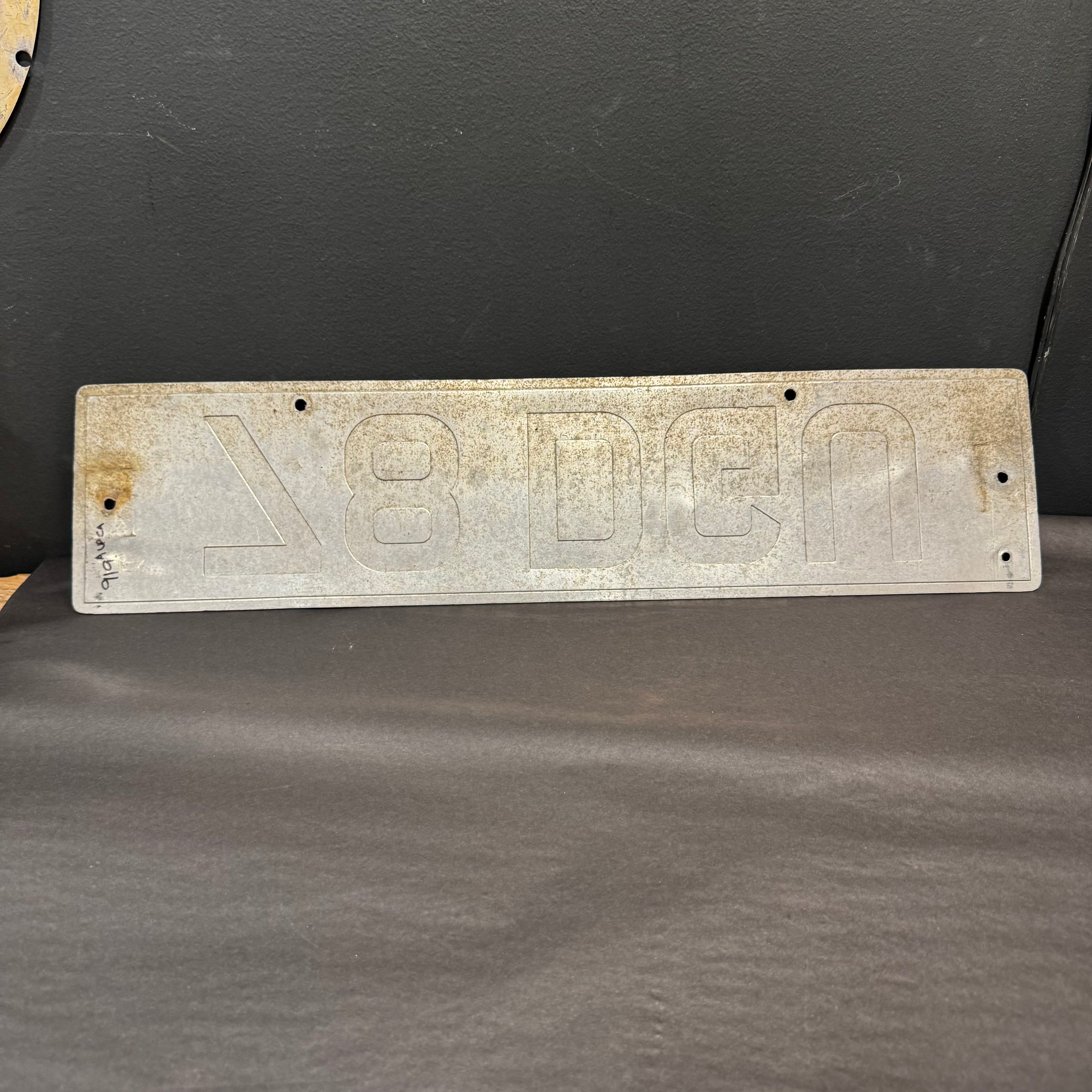 Vintage British Black & Silver License Plate – 78 DGU