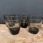 Vintage Smoke Glass Low ball — Set of Four