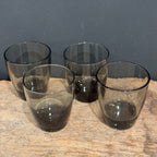 Vintage Smoke Glass Low ball — Set of Four