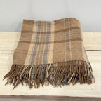 Plaid Wool Blend Throw from England