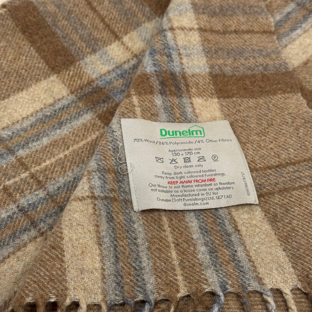 Plaid Wool Blend Throw from England