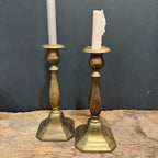 Vintage Brass Baluster Candlesticks – Pair