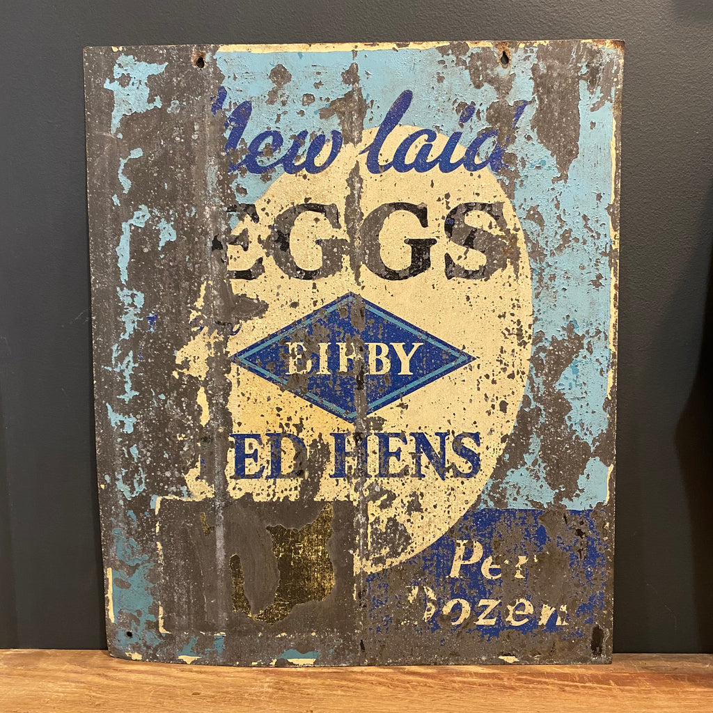 Vintage English Farm Eggs Advertising Sign
