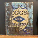 Vintage English Farm Eggs Advertising Sign