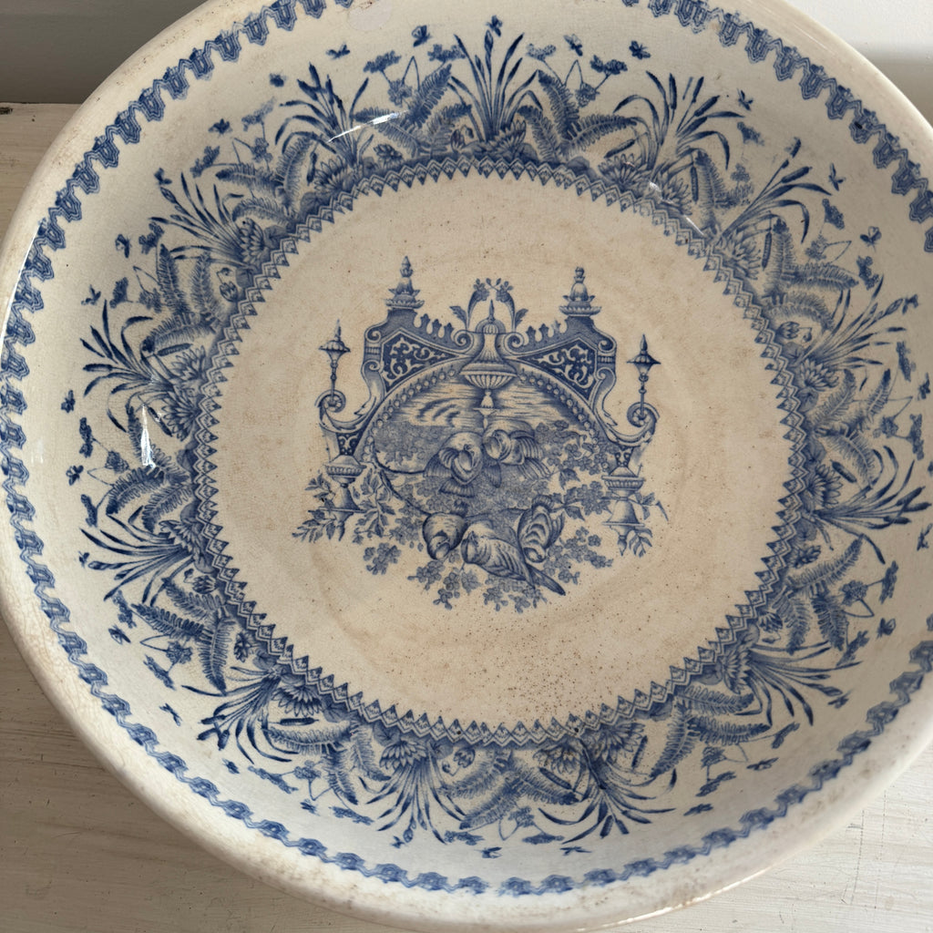 Large Antique Blue Transferware Ironstone Bowl – DAPPER BLEU