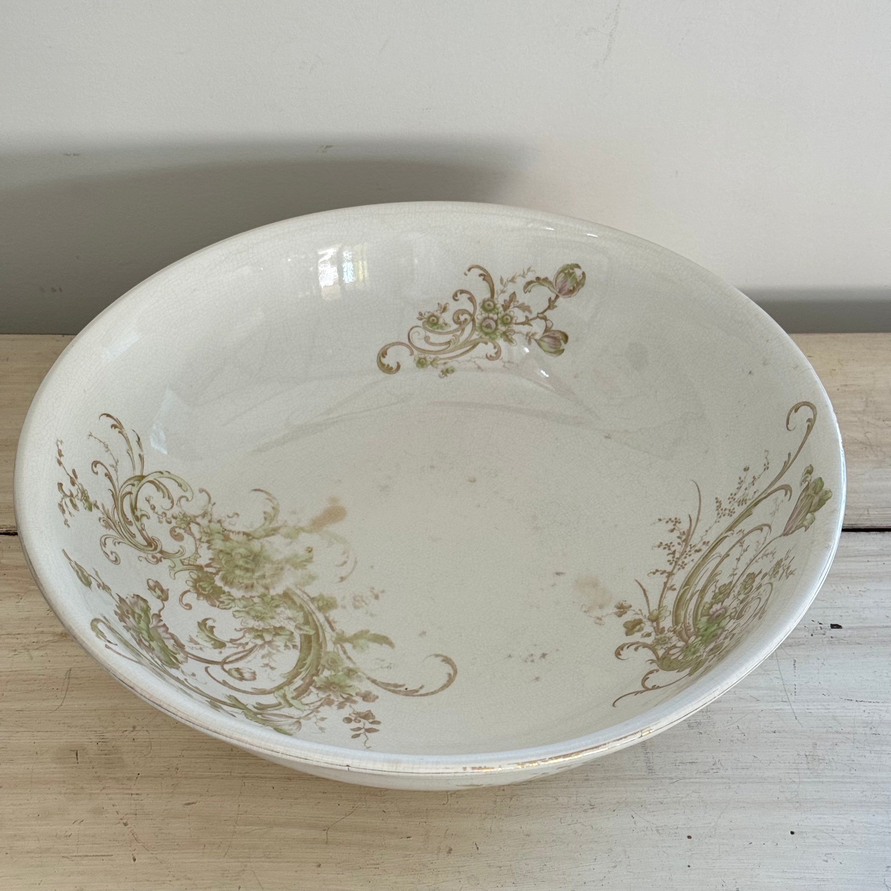 Antique Maddock's Royal Porcelain Floral Pitcher & Bowl