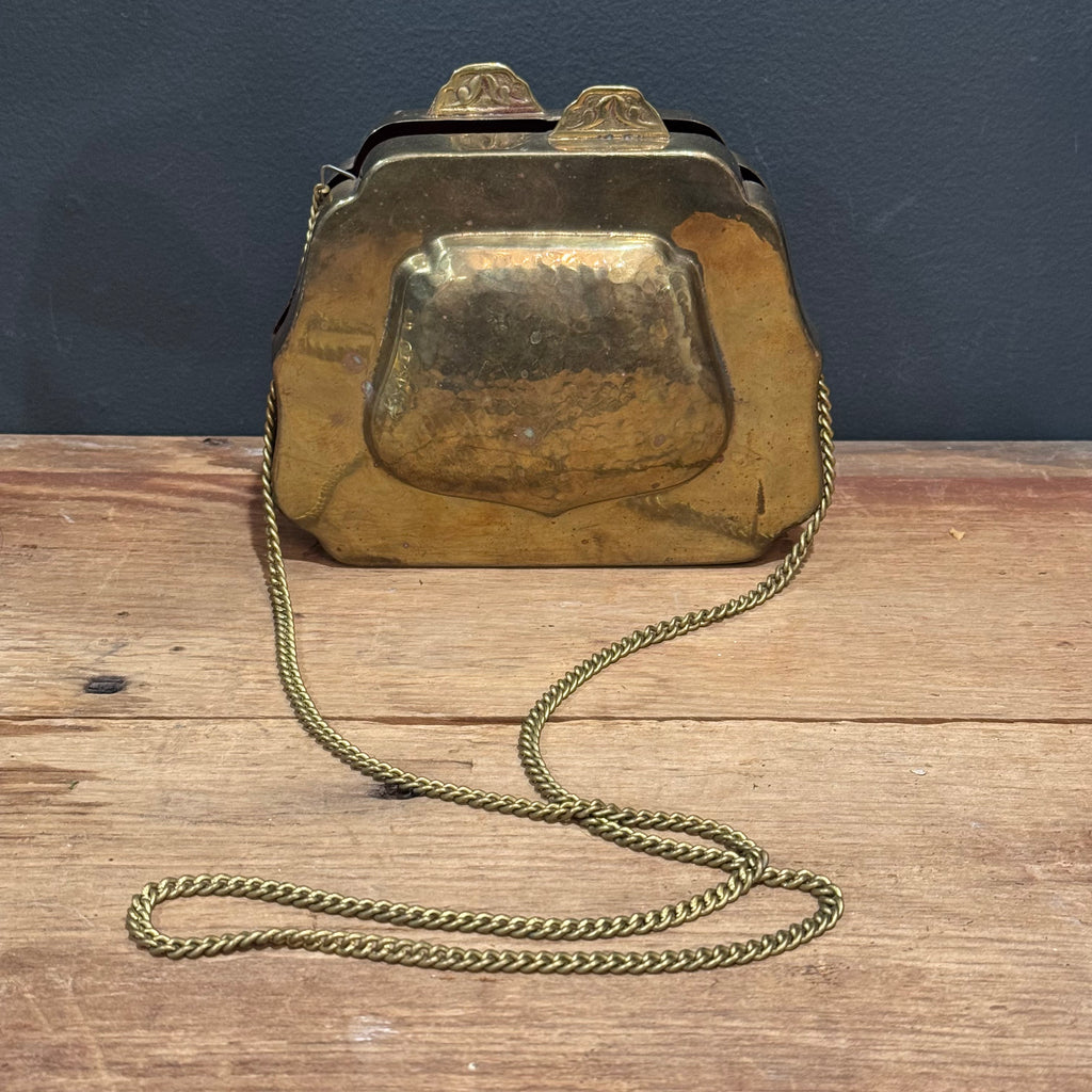 Antique Gold-Tone Metal Evening Bag