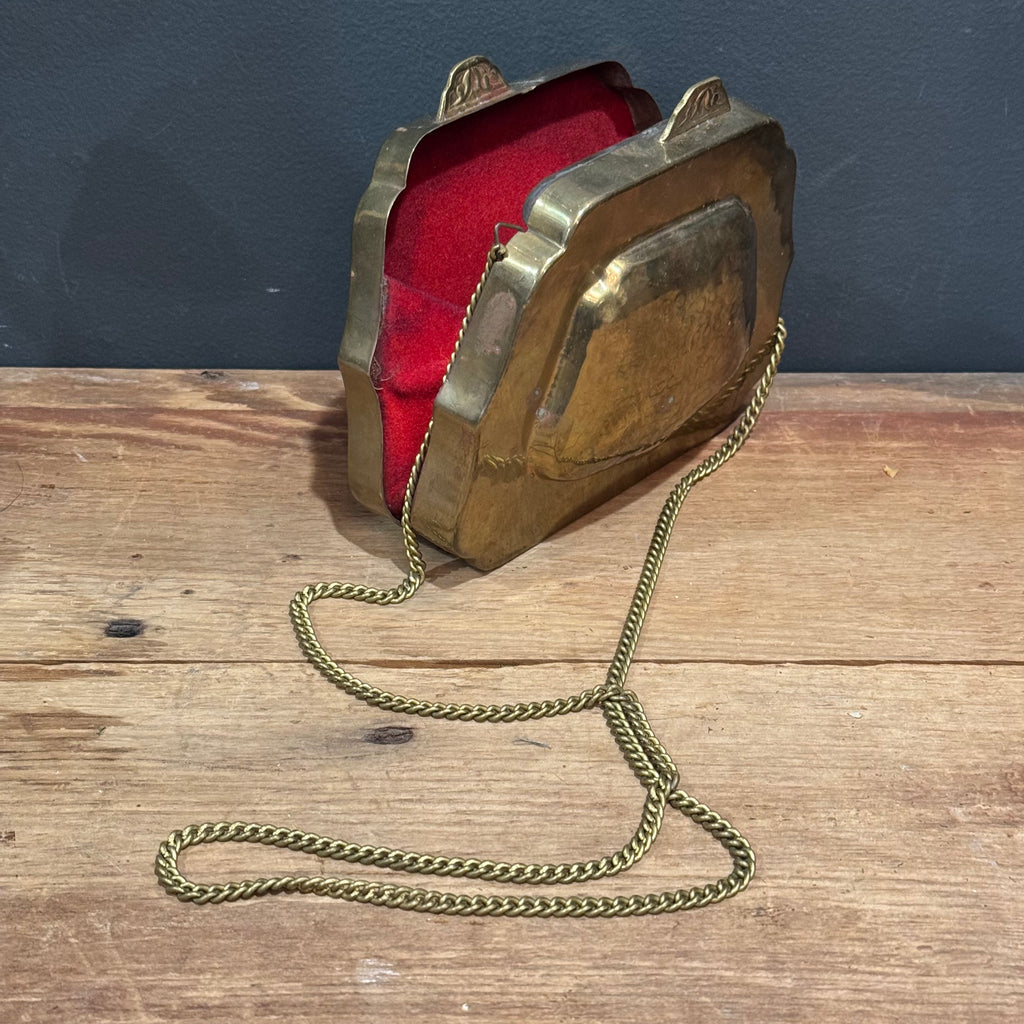 Antique Gold-Tone Metal Evening Bag