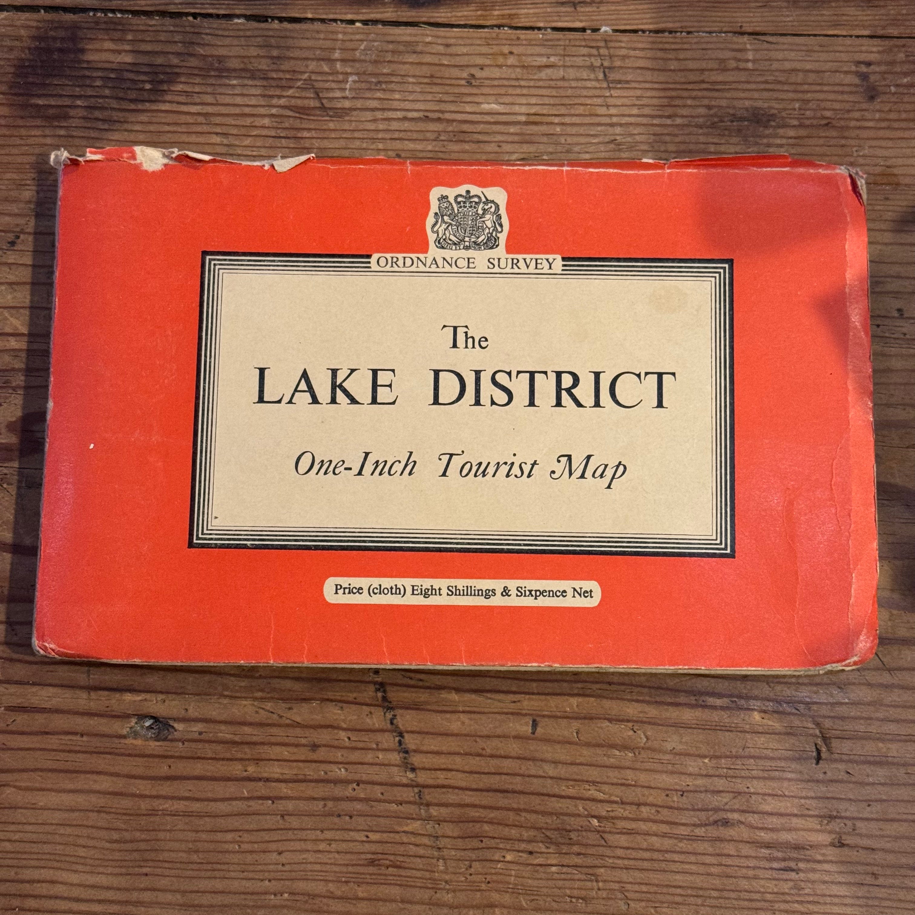 Vintage Ordnance Survey Lake District One-Inch Tourist Map