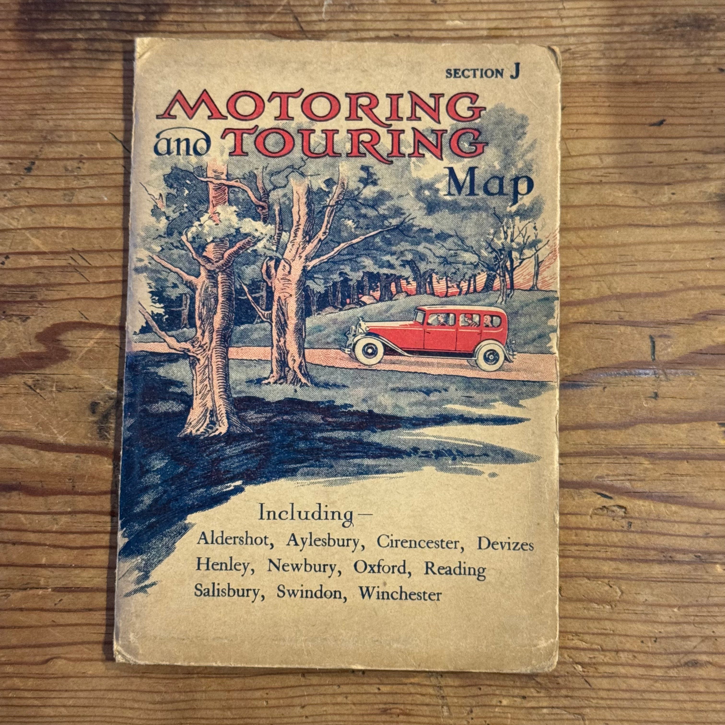 Vintage Motoring & Touring Map of England – Section J