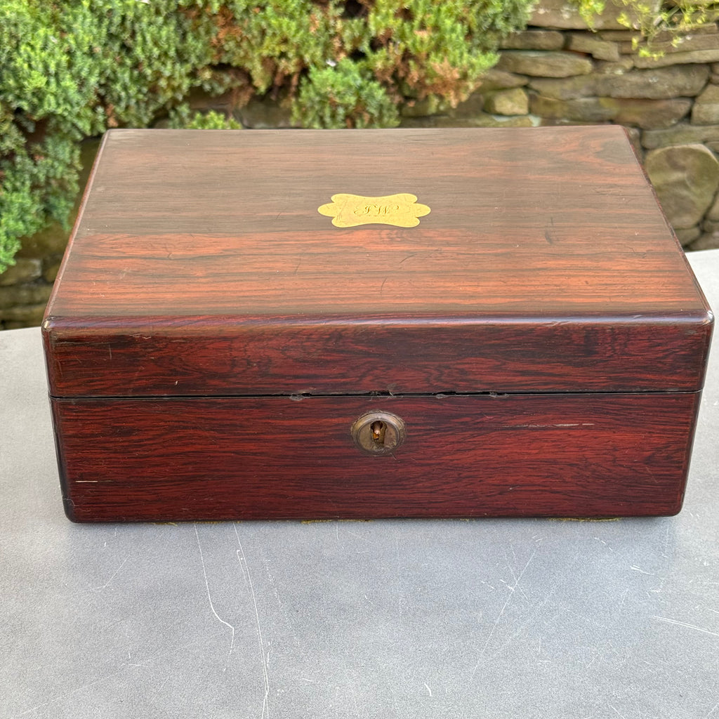 Antique English Rosewood Dressing Box