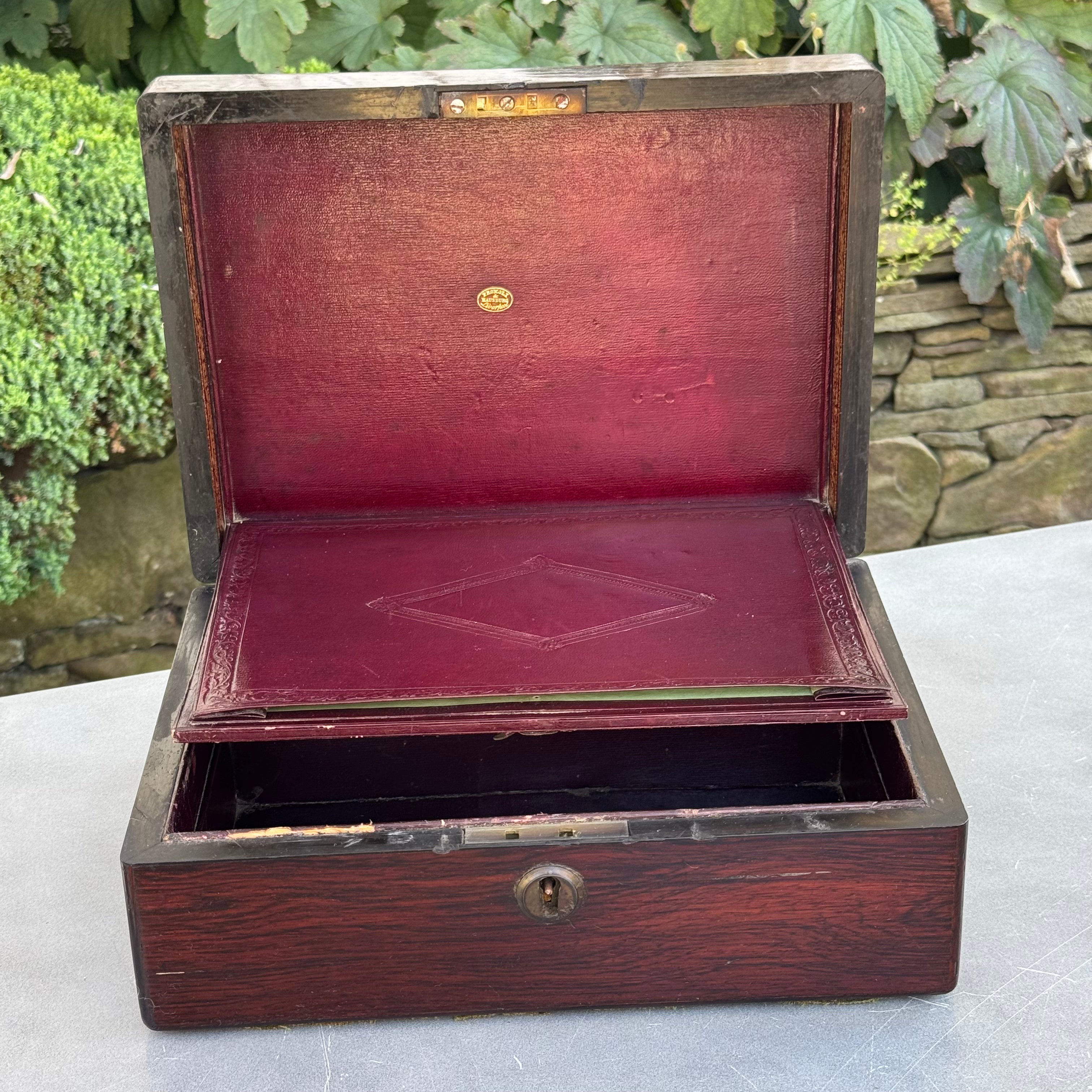 Antique English Rosewood Dressing Box