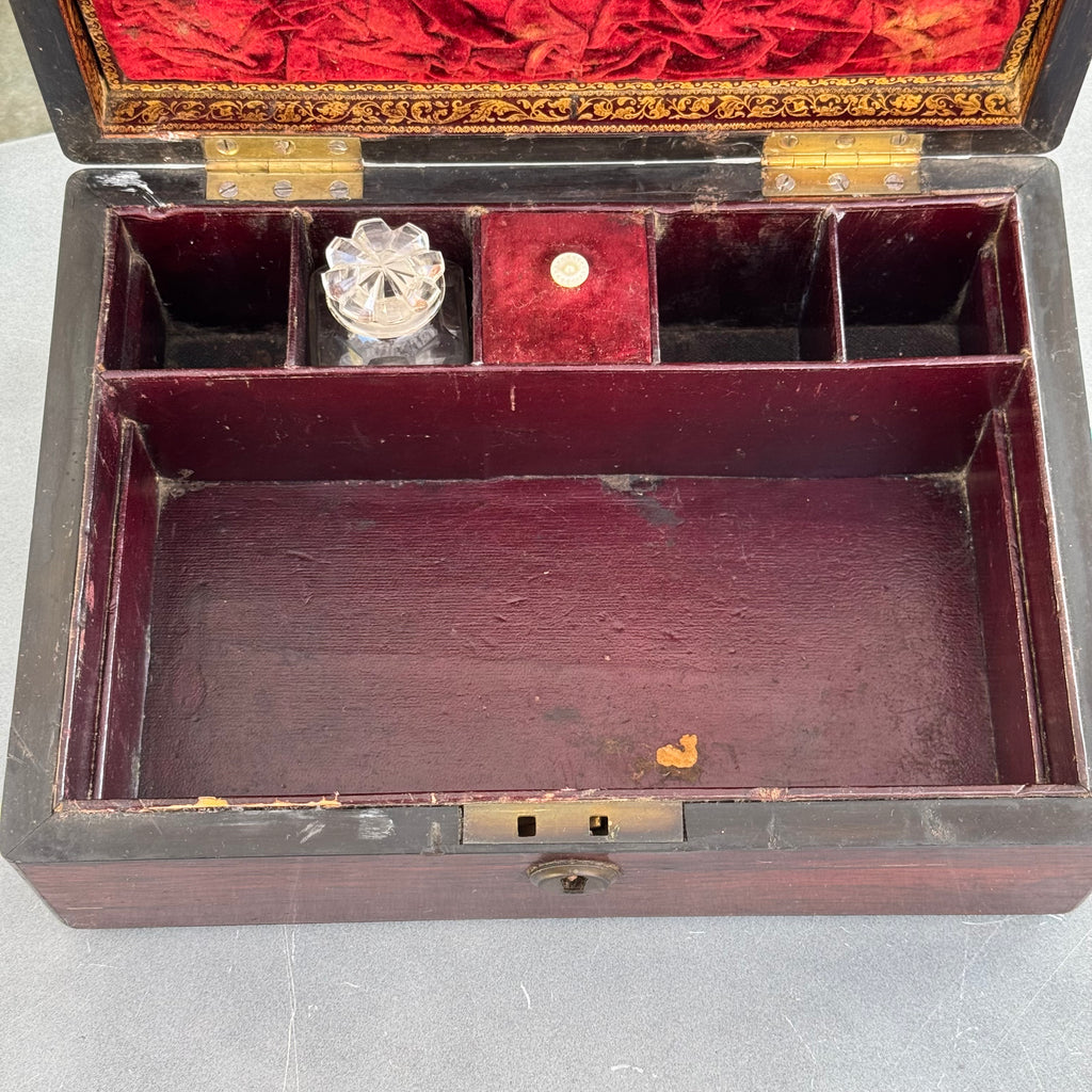 Antique English Rosewood Dressing Box