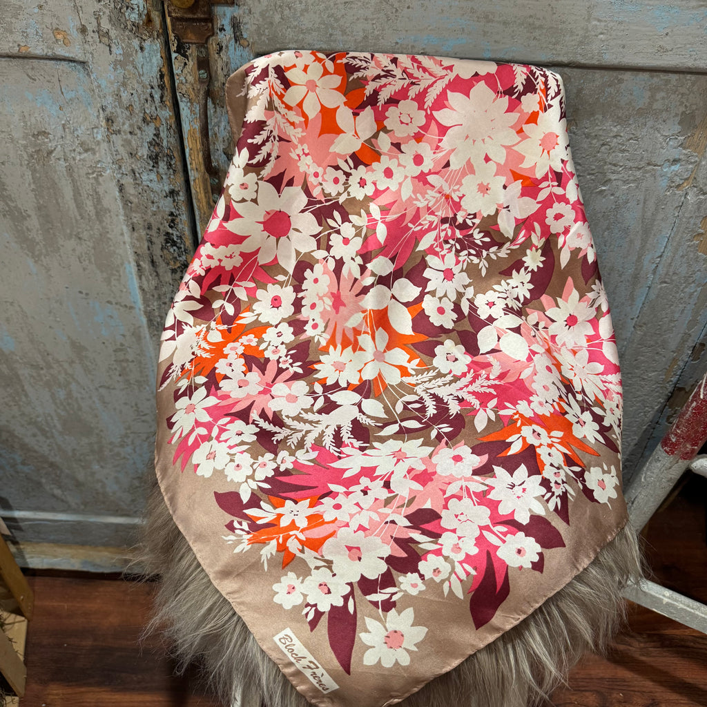 Vintage Bloch Frères All-Silk Floral Scarf