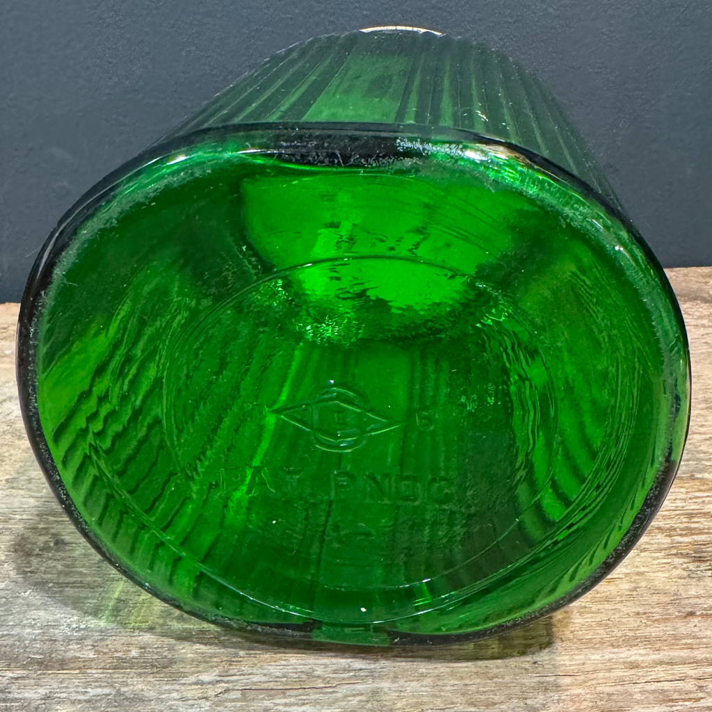 Vintage Owens Illinois Green Glass Sugar Canister