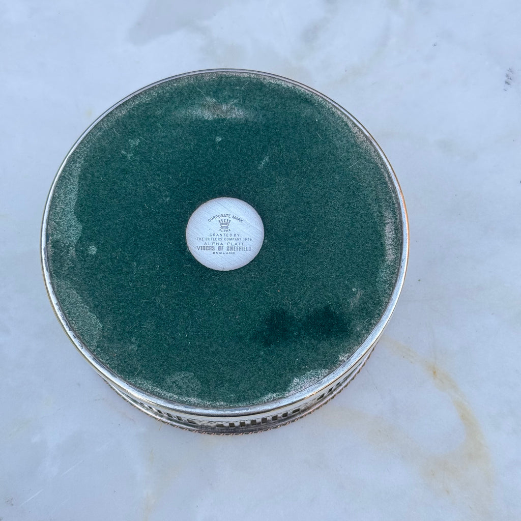 English Silver Plated Wine Coaster by Viners