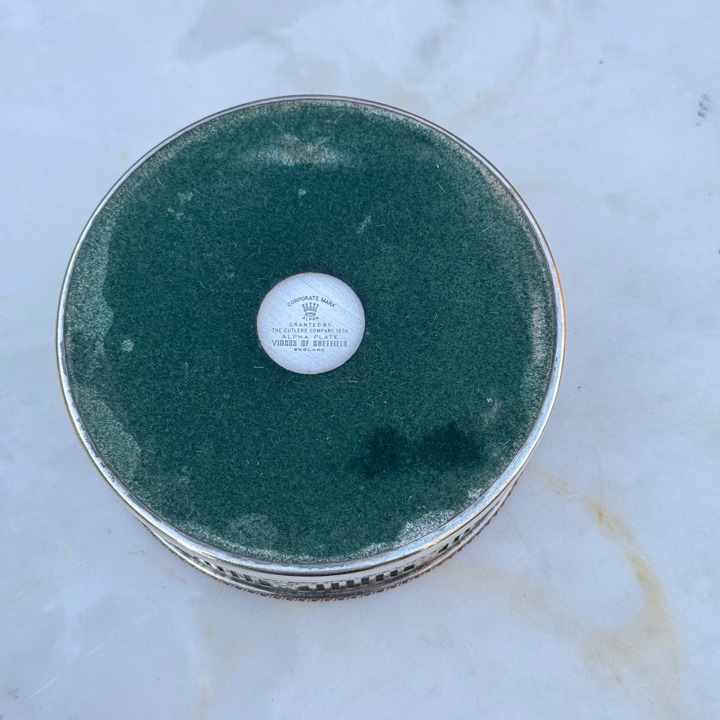 English Silver Plated Wine Coaster by Viners