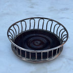 Vintage English Silver Plated Wire Work Bottle Coaster