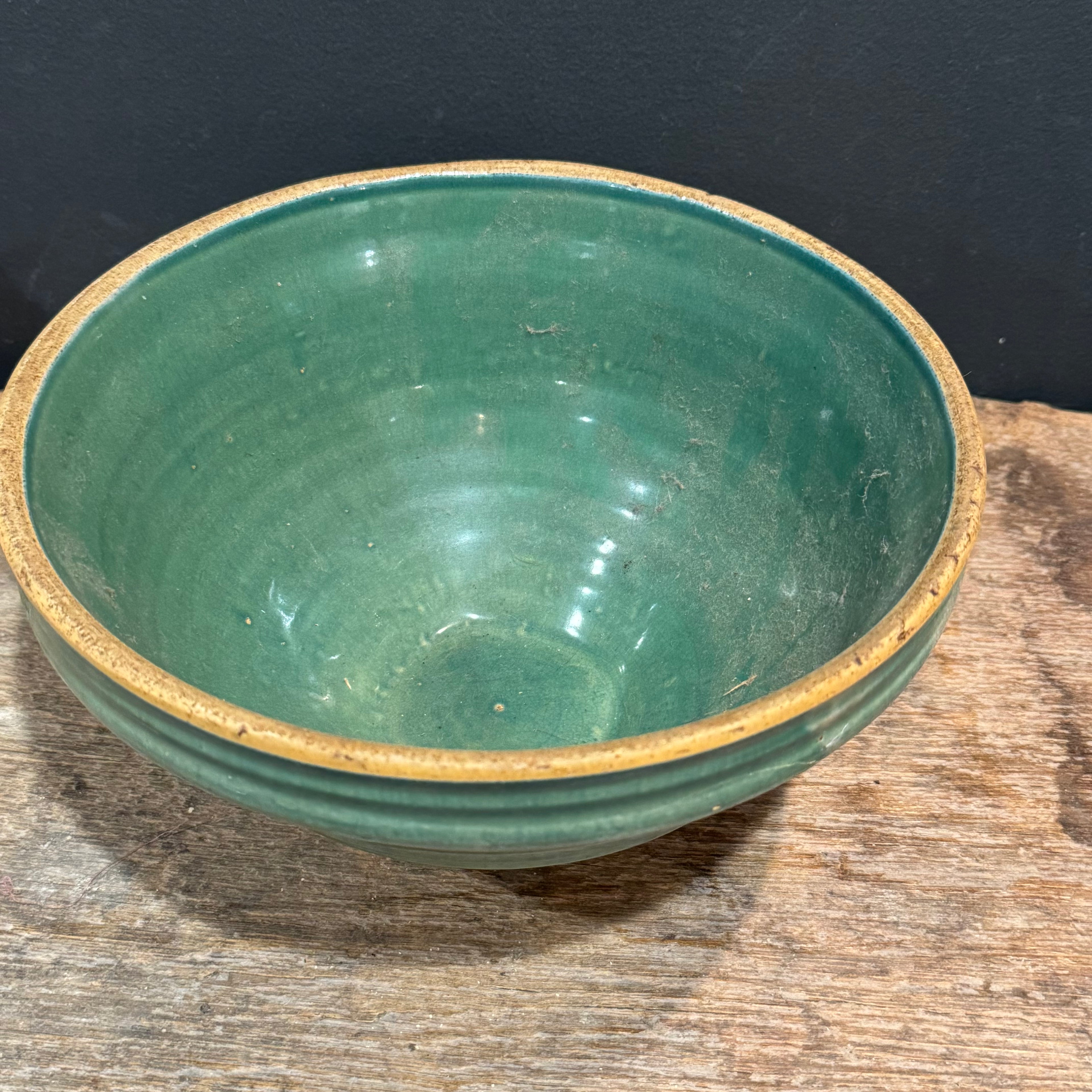 1920s McCoy Green Glazed Mixing Bowl