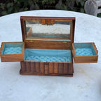 Antique Italian Sorrento Ware Olive Wood Jewelry Box