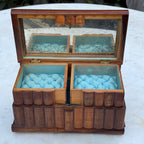 Antique Italian Sorrento Ware Olive Wood Jewelry Box