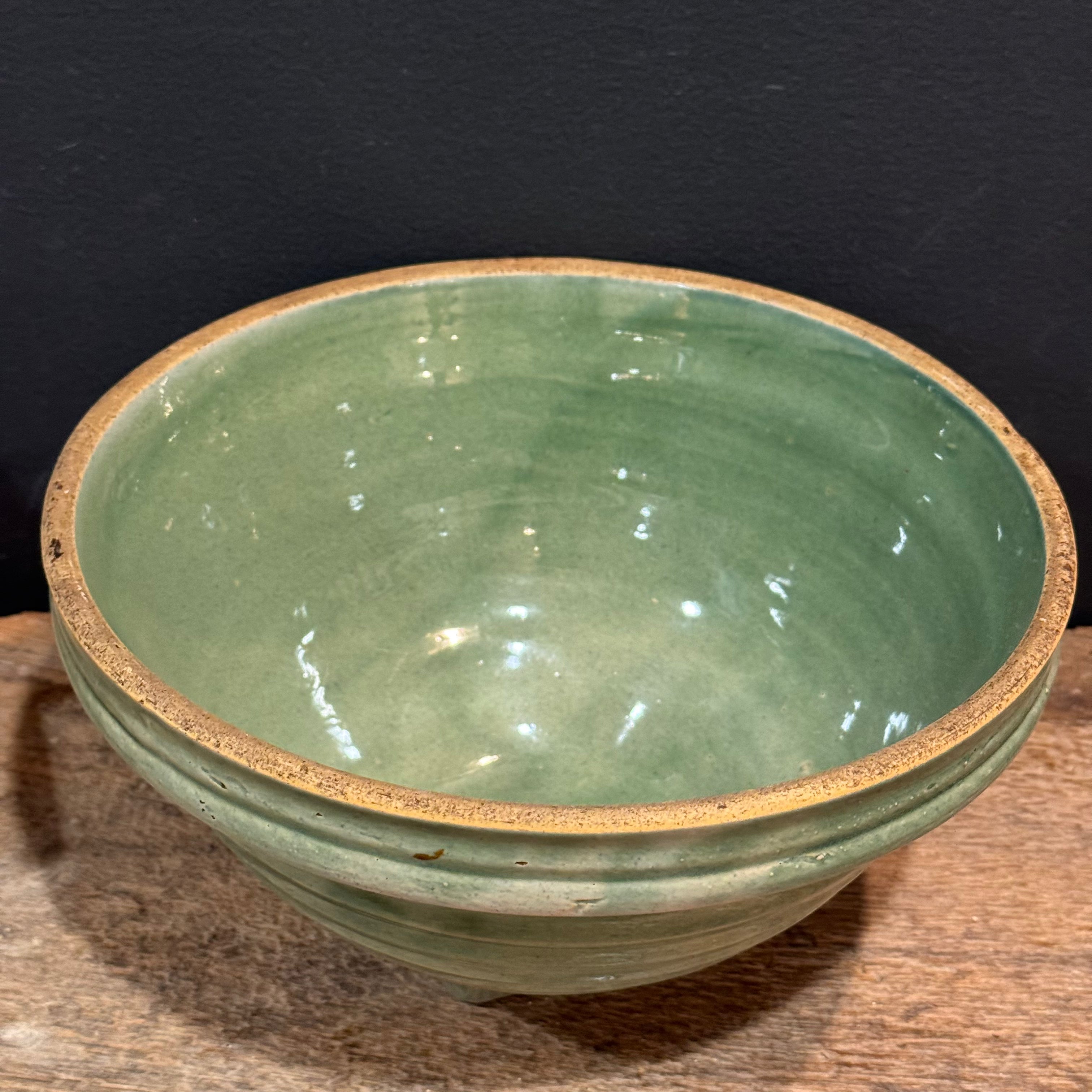 1920s McCoy Green Glazed Mixing Bowl