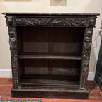 Victorian Carved Oak Green Man Bookcase
