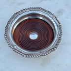 English Silver-Plated Wine Coaster with Gadrooned Rim