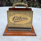 English Oak & Brass Letter Rack