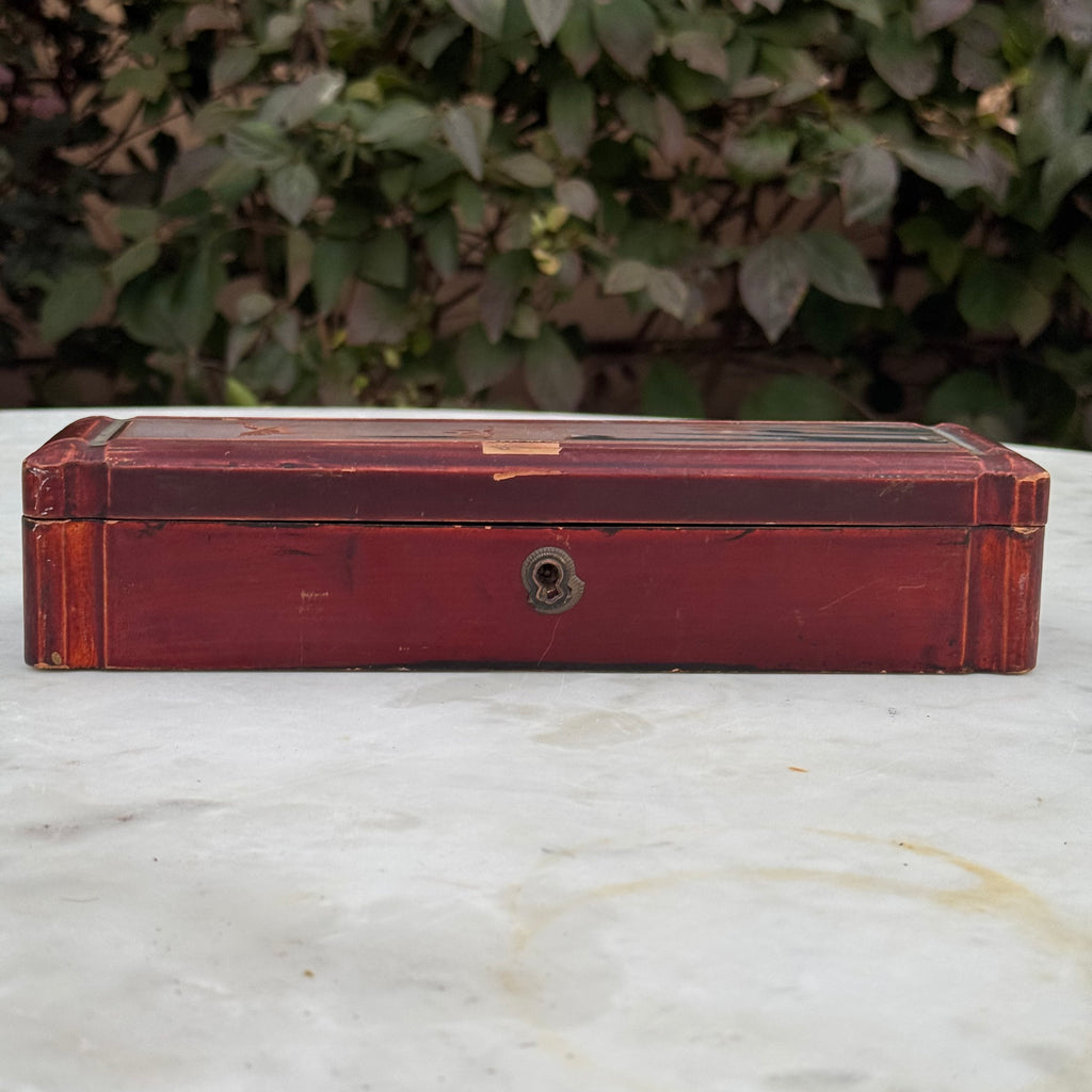 Lacquered Box with Bird & Orchids