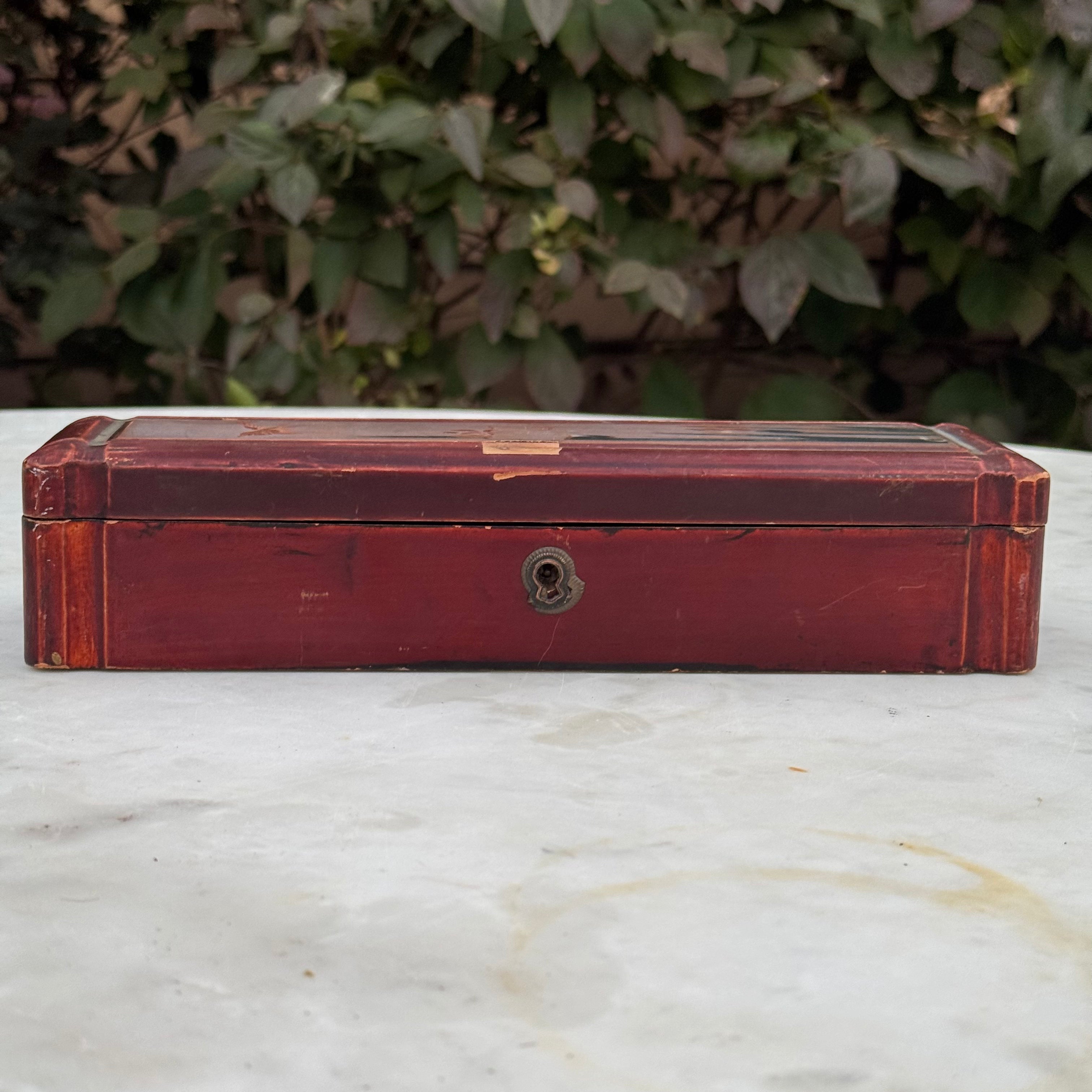 Lacquered Box with Bird & Orchids