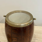 English Oak Biscuit Barrel Dated April 27th, 1939