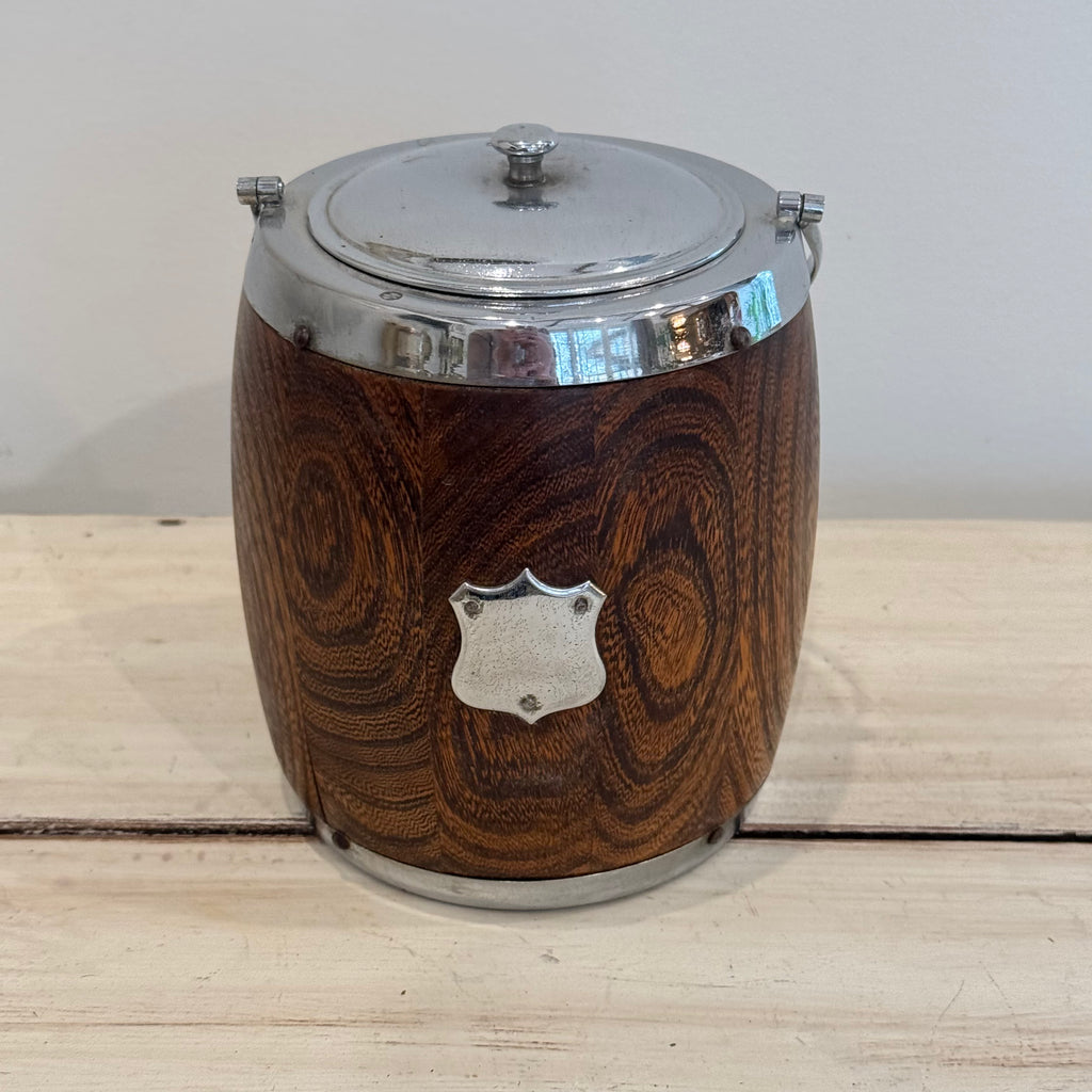 Edwardian Oak Biscuit Barrel