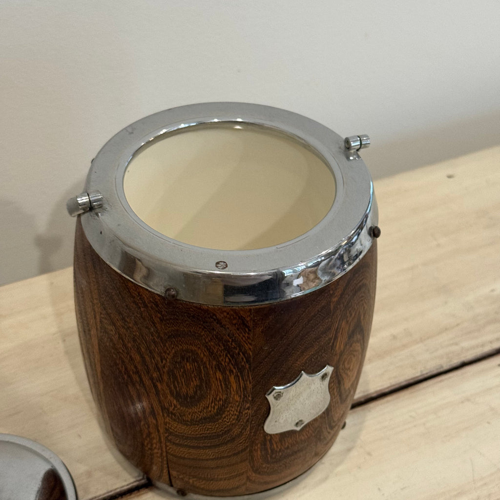 Edwardian Oak Biscuit Barrel