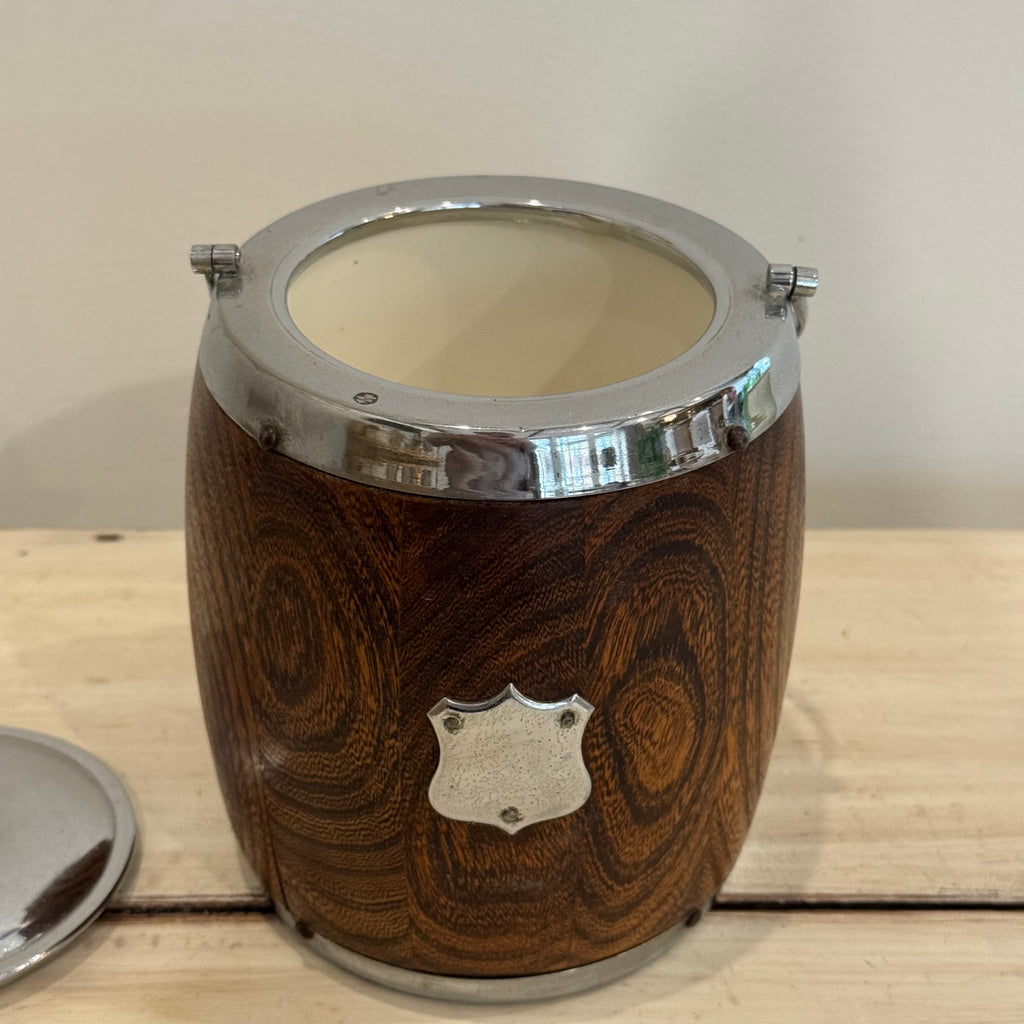 Edwardian Oak Biscuit Barrel