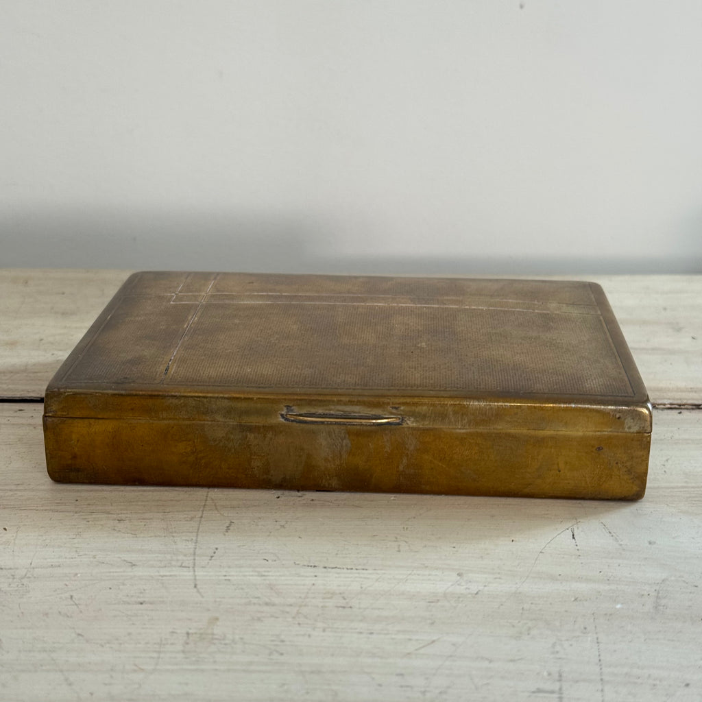 English Brass Cigarette Box