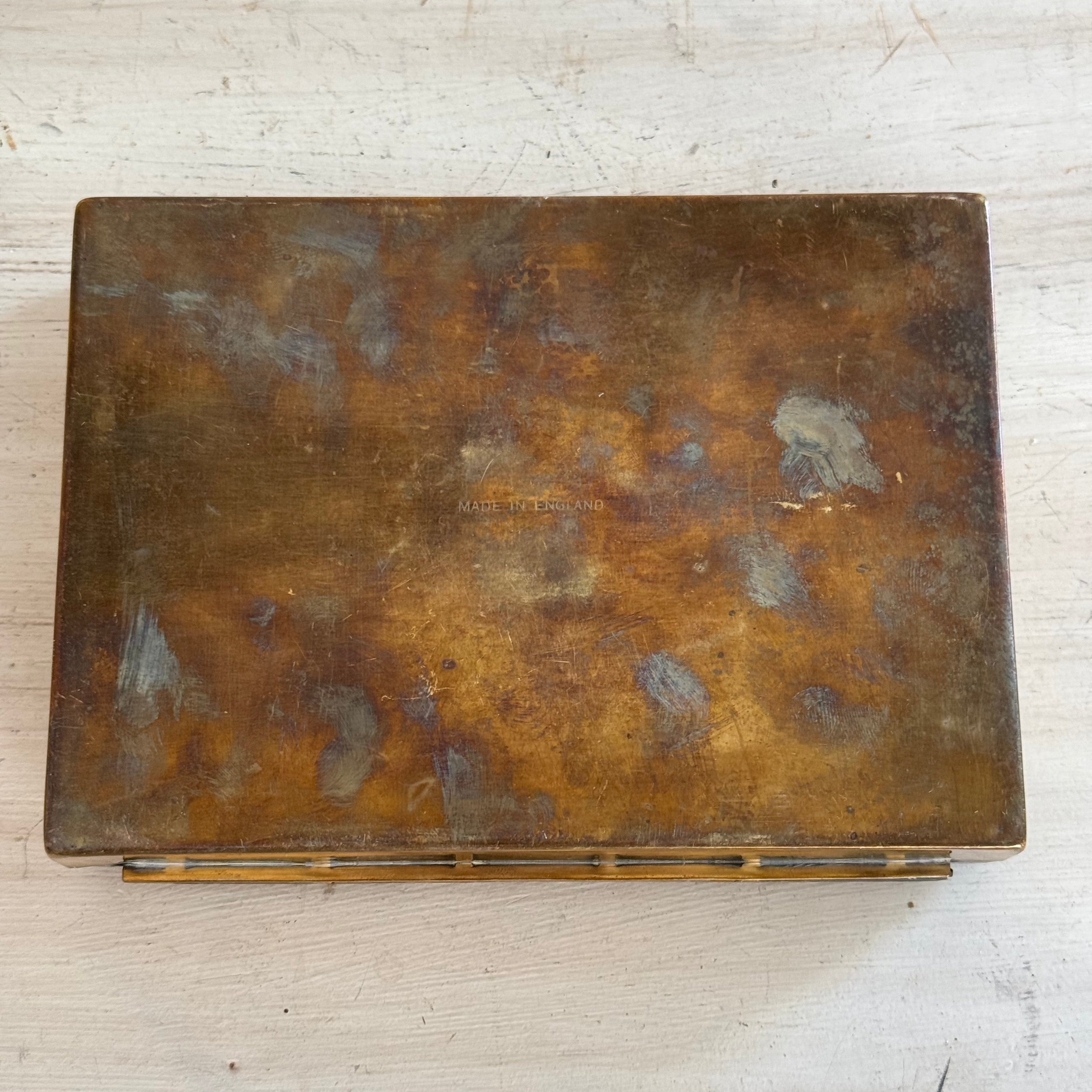 English Brass Cigarette Box