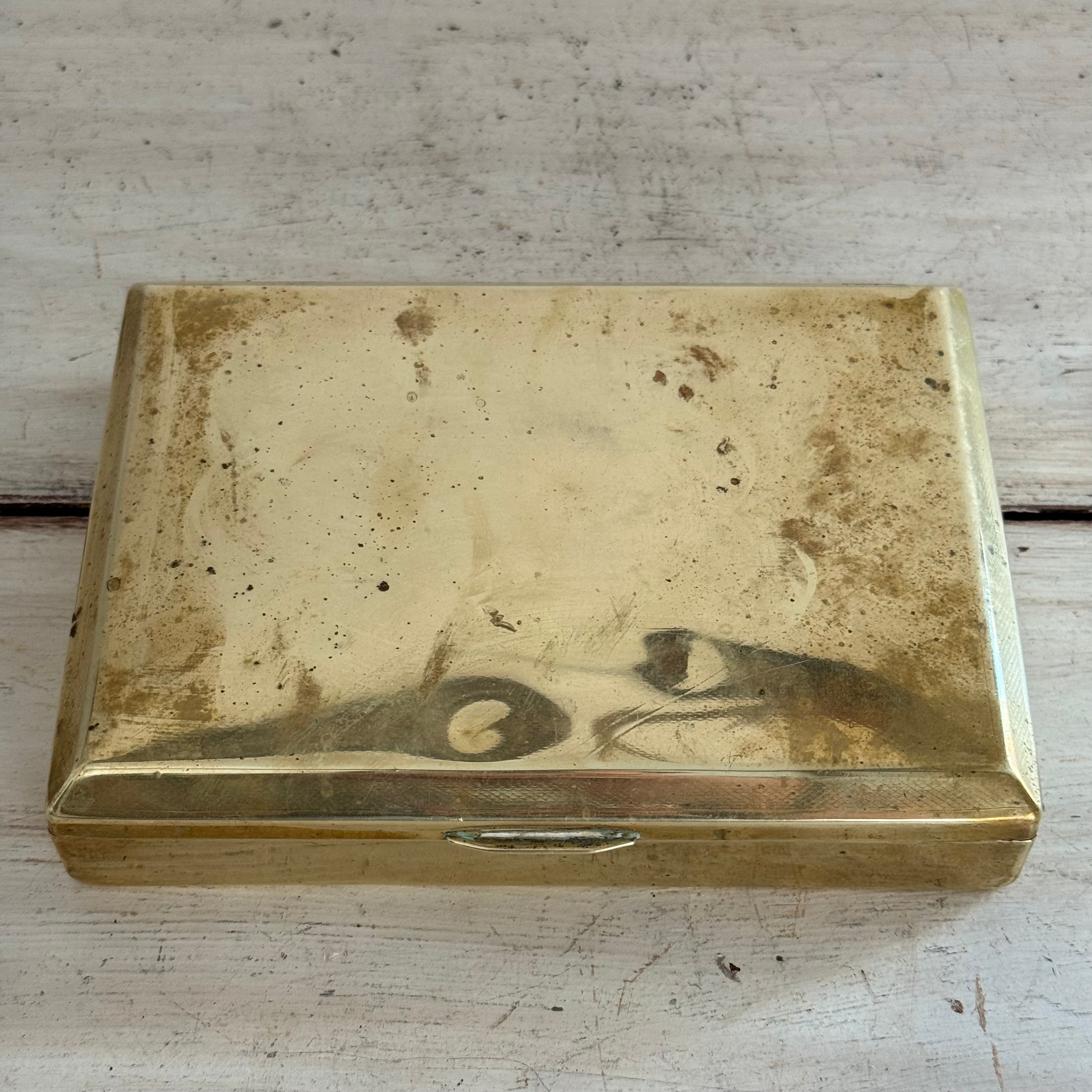 State Express Cigarettes Brass Cigarette Box – Made in England *as found