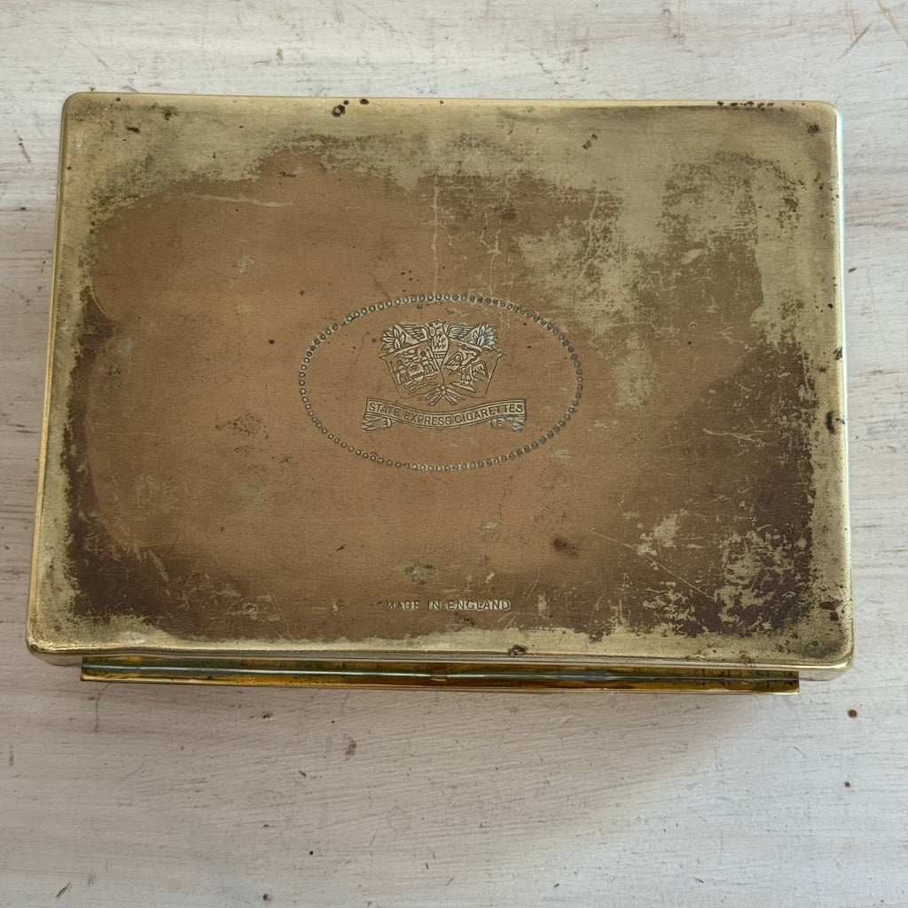 State Express Cigarettes Brass Cigarette Box – Made in England *as found