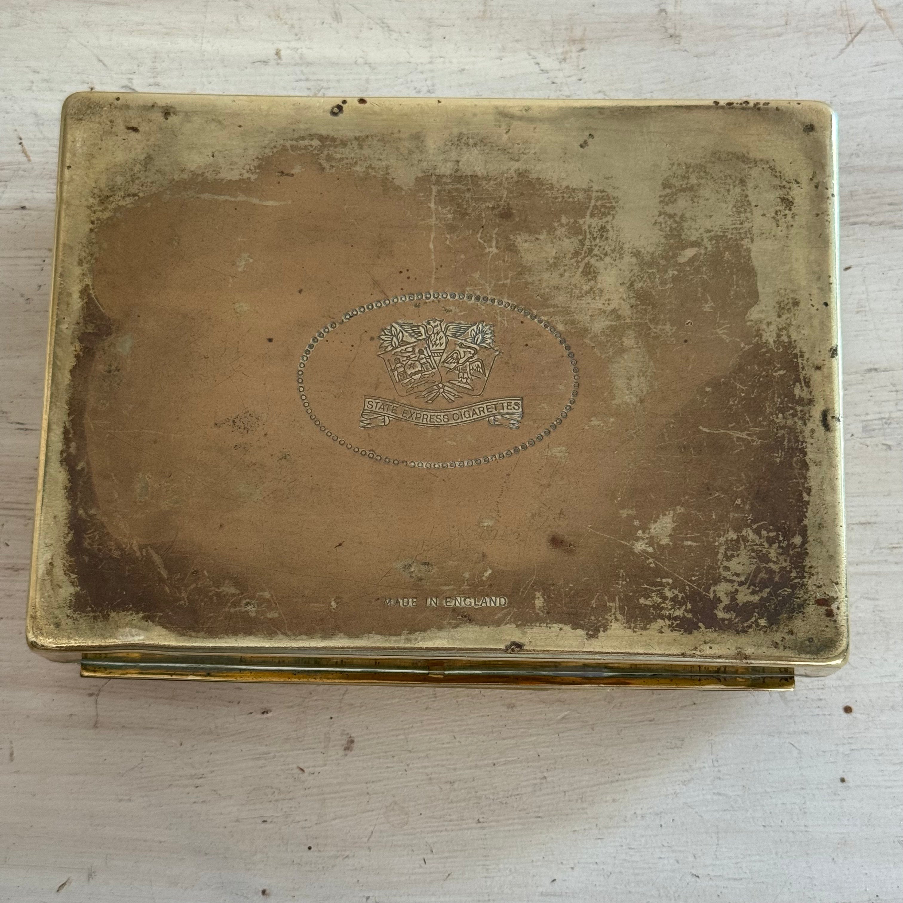 State Express Cigarettes Brass Cigarette Box – Made in England *as found
